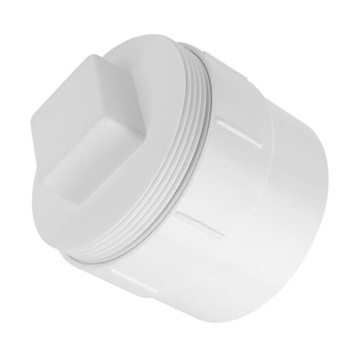 4" PVC Sewer Cleanout Adapter with Plug Pipe Fitting, PVC DWV Flush 4 Inch