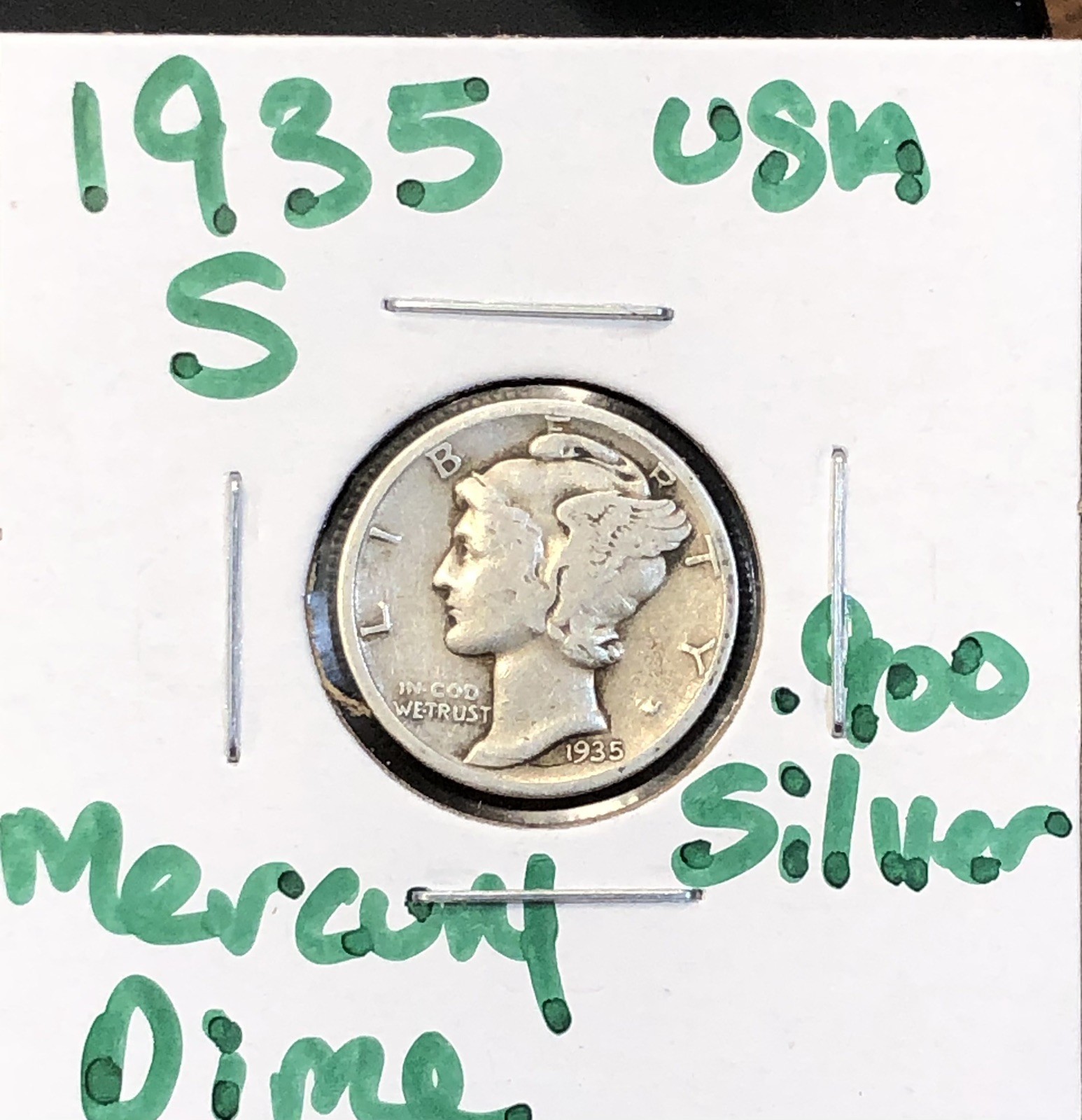 1935 S San Francisco Mint 90% Silver Mercury Dime US Coin