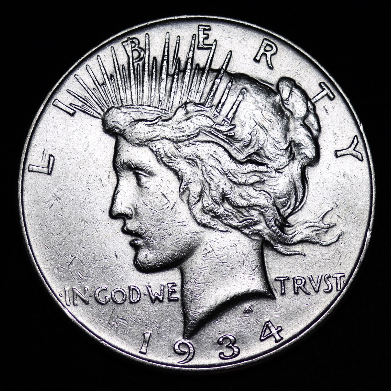AU / UNC 1934 PEACE SILVER DOLLAR LOWEST PRICES ON THE BAY
