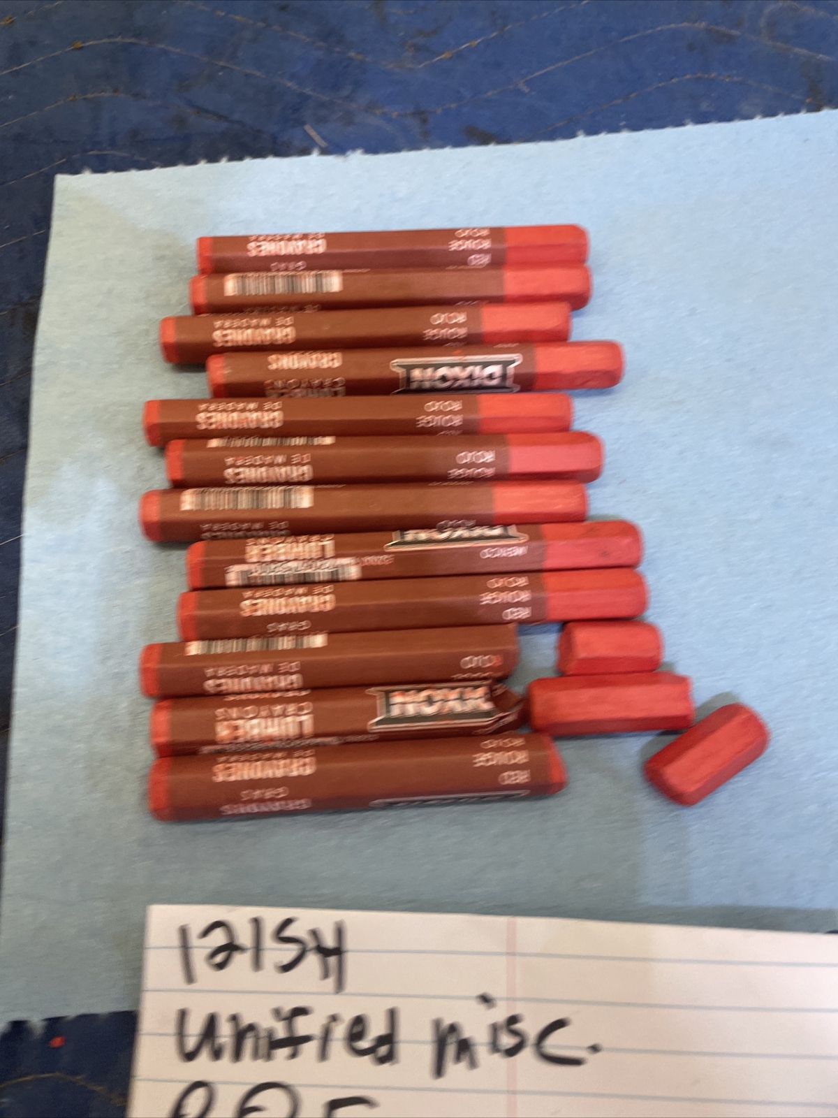 (12-Pk) Dixon Ticonderoga Lumber Crayons Extruded Red 4-1/2" x 1/2" 121