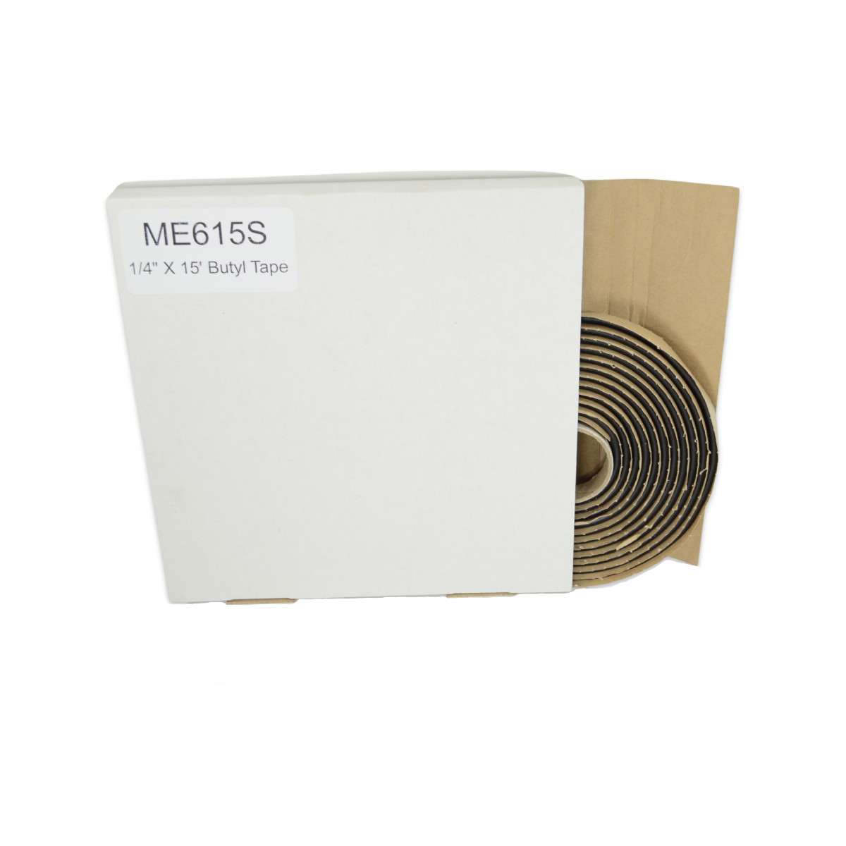 Marcy ME615S - 15' x 1/4" Solid Core Butyl Tape Roll - Automotive Glass Adhesive