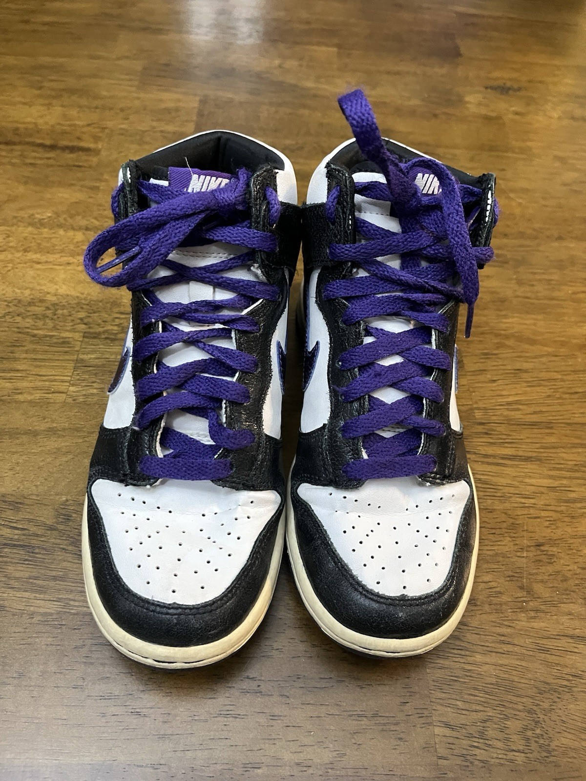Nike Dunk high GS white Varsity Purple Metaliic Size 4.5Y