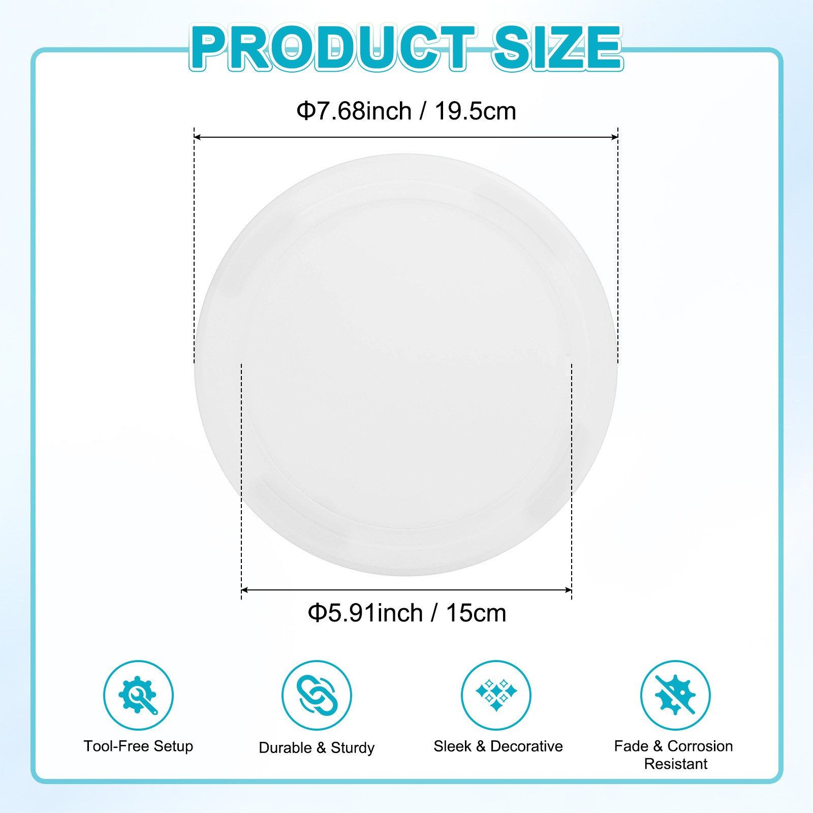 1-Pack Access Panel for Drywall, 6x6 Inch Round Plastic Removable [White]