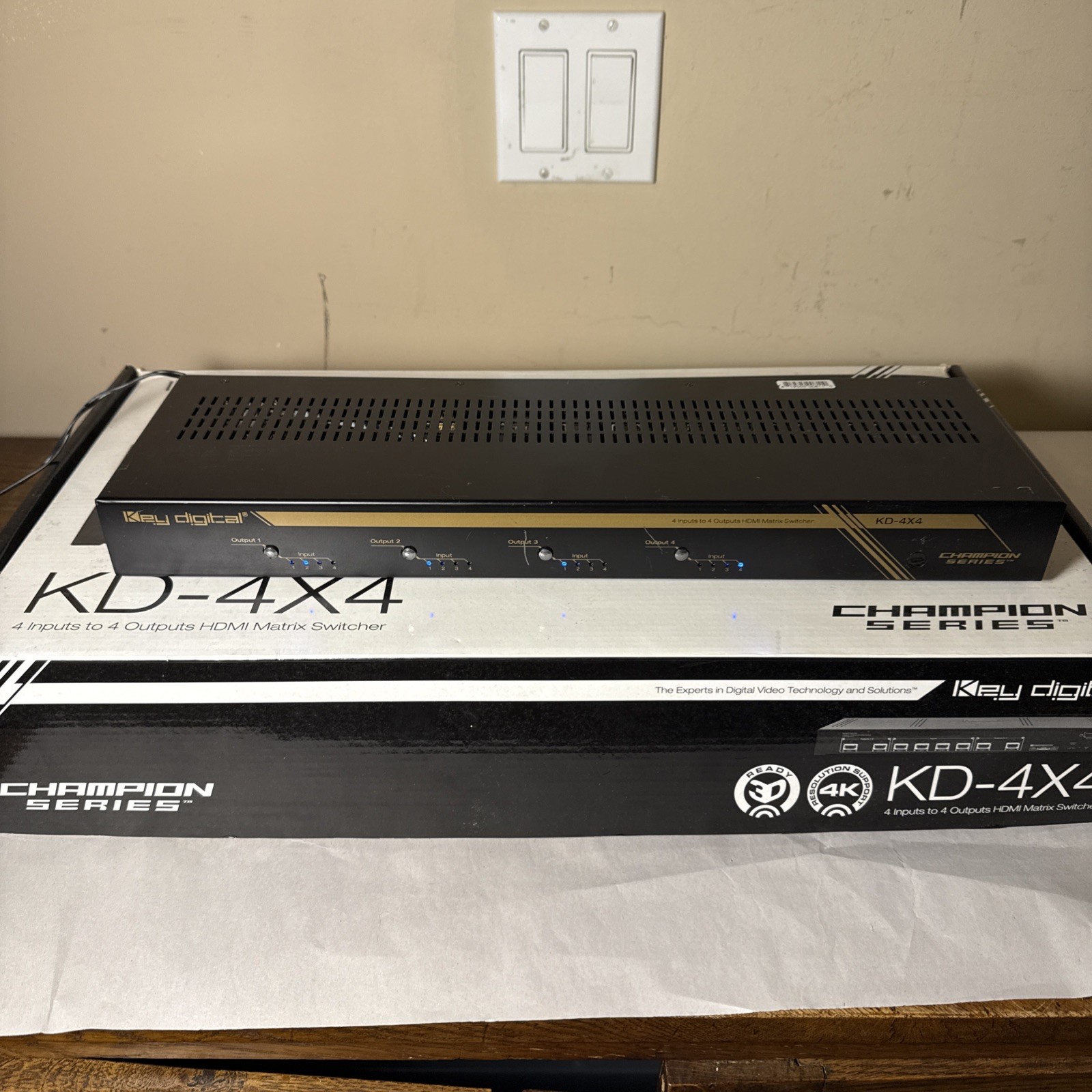 Key Digital KD-4x4CS Champion Series HDMI Matrix Switcher w/ Rack Mounts