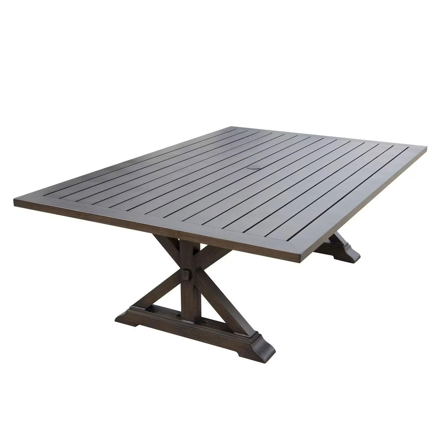 Brooklyn 88 X 59 Rectangular Aluminum Dining Table in Multi Brown By Darlee