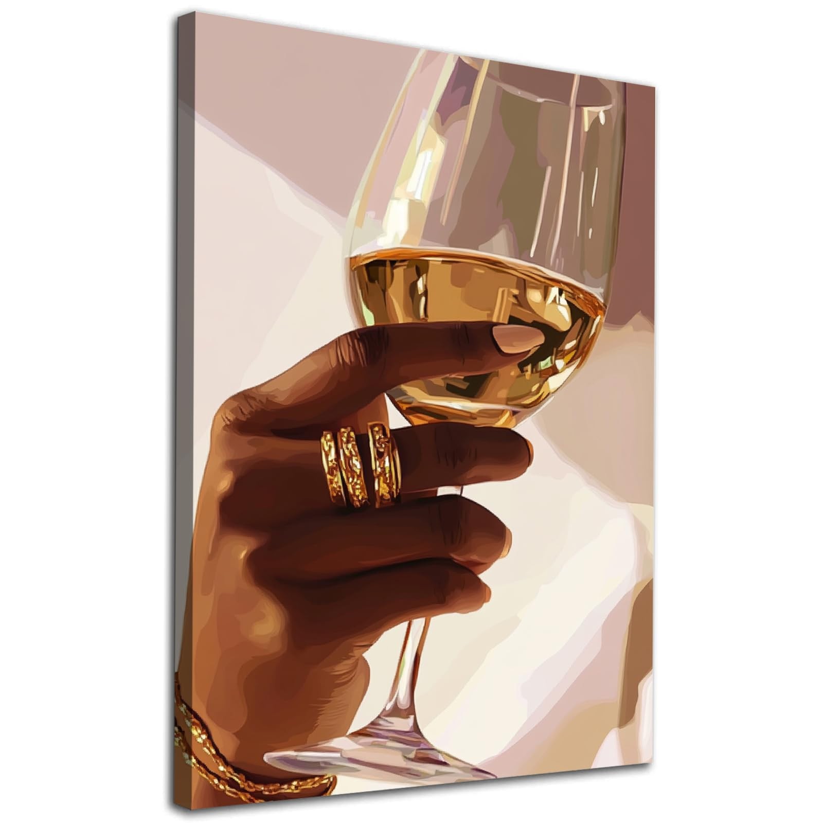 Abstract African American Woman Wall Art Cocktail 16"L x 24"W, cup wall art