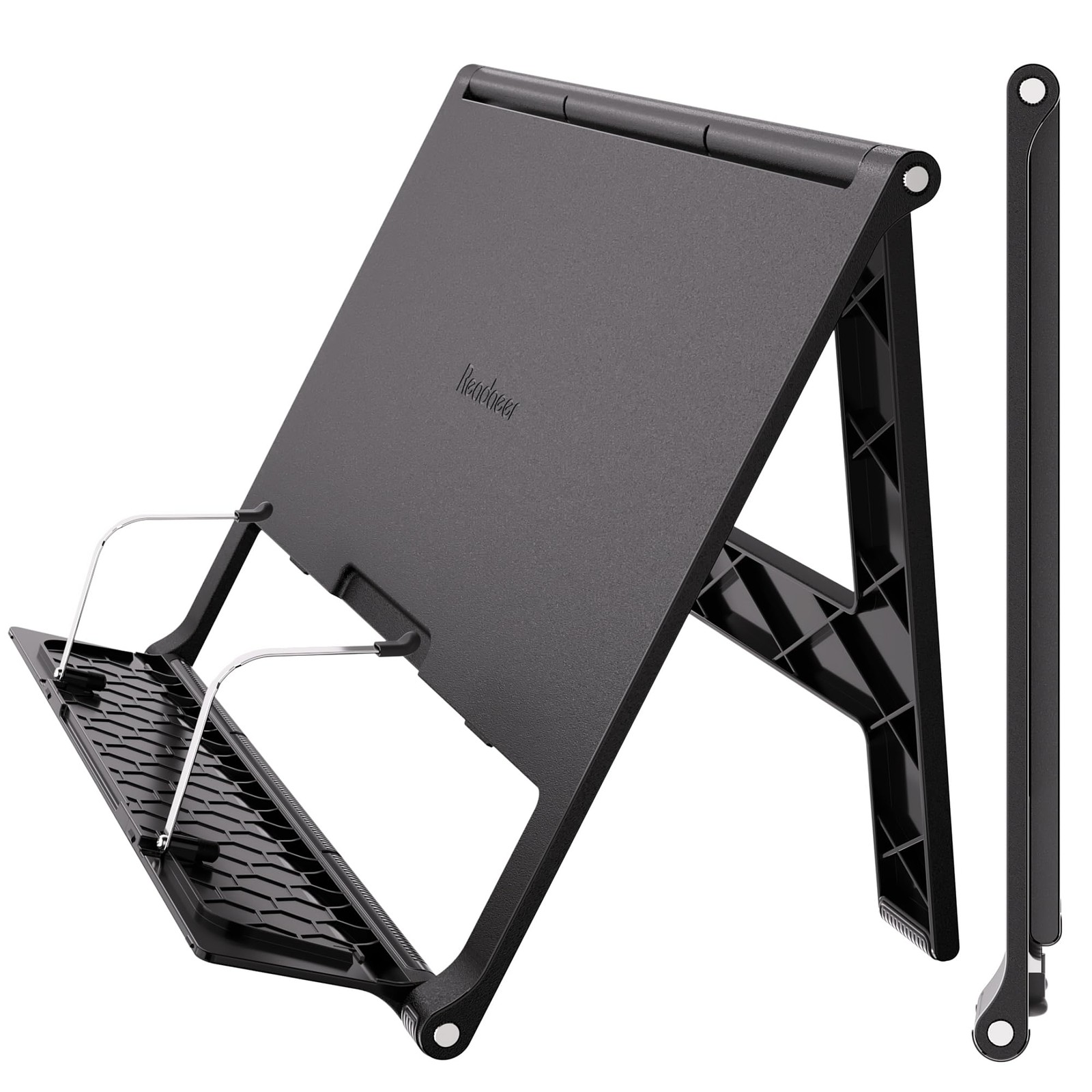 Readaeer Portable Book Stand Free Angle 11.8 x 8.7 x 0.5 inch, Black
