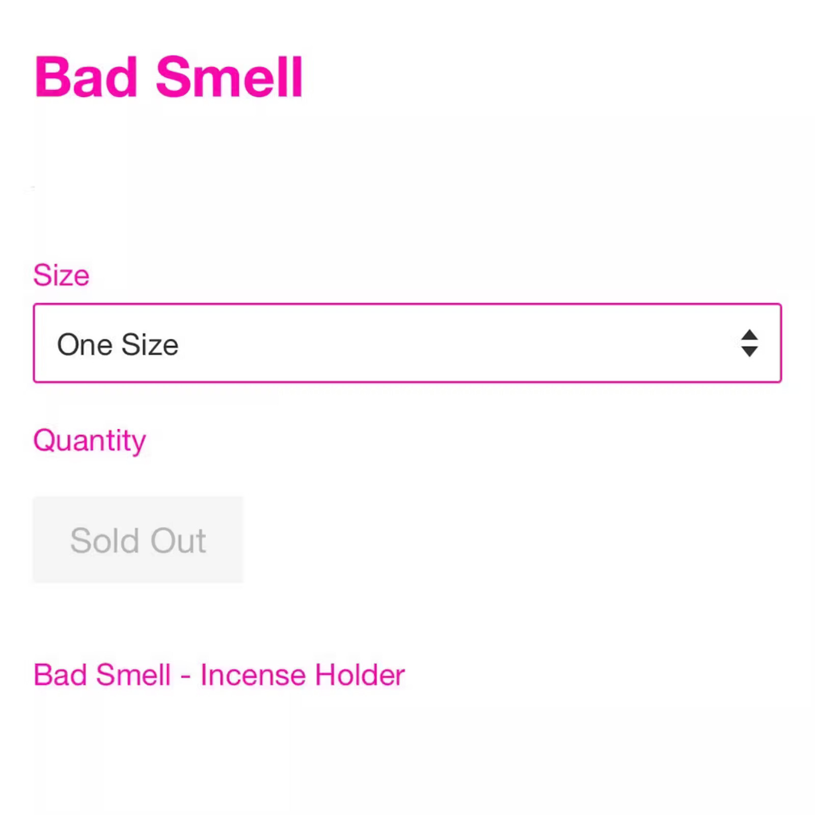 Anti Social Social Club Bad Smell Pink Incense Holder ASSC