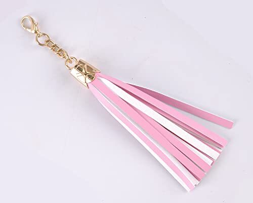 Purse Chain Strap with Tassel - Microfiber Leather - Replacement for Pink