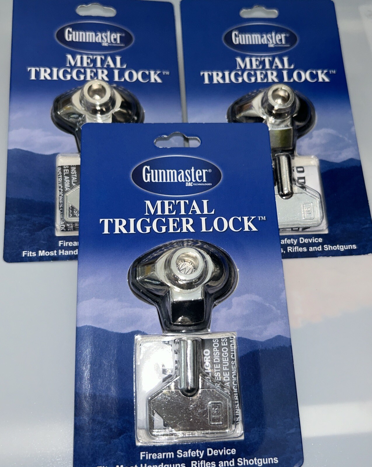 3x Gunmaster 38294/MTL099 Hardened Steel Metal Trigger Lock (Single Lock) New