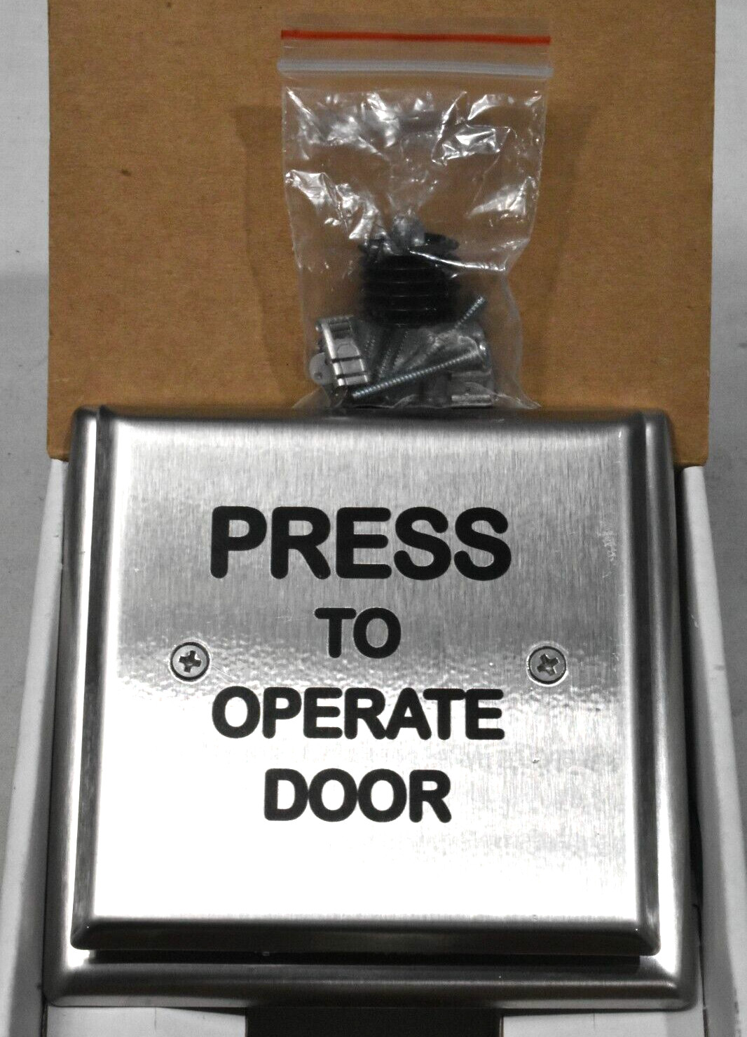 MS Sedco PRESS TO OPERATE DOOR Stainless Steel Square Push Plate Switch 59-P