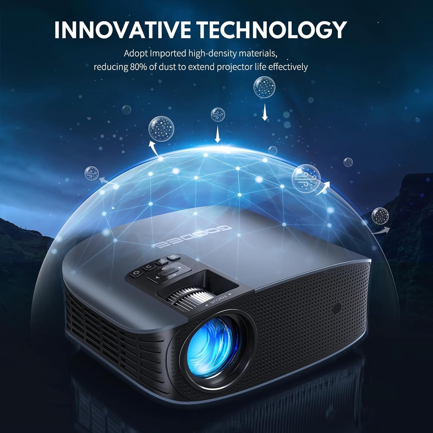 GOODEE PROJECTOR 4K WIFI BLUETOOTH FHD 1080P MINI PROJECTOR - TITANIUM GRAY