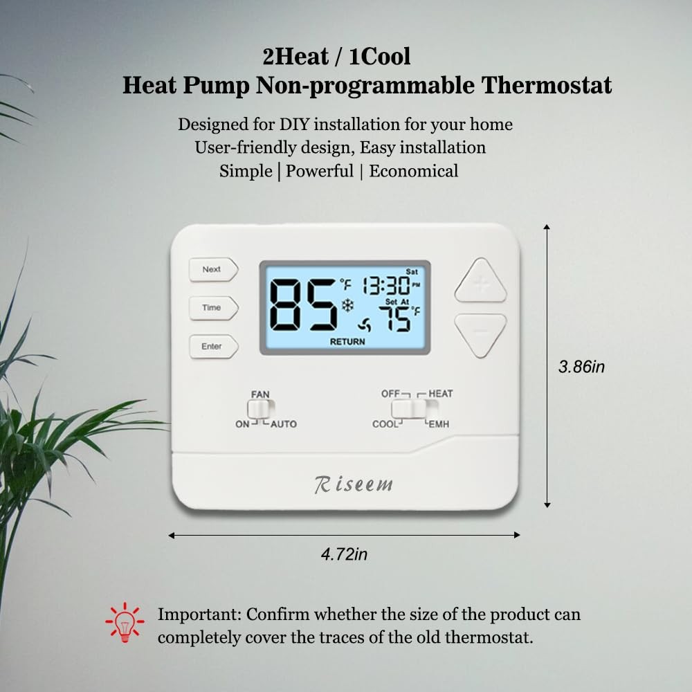 Thermostat Non Programmable Heat Pump Thermostat White