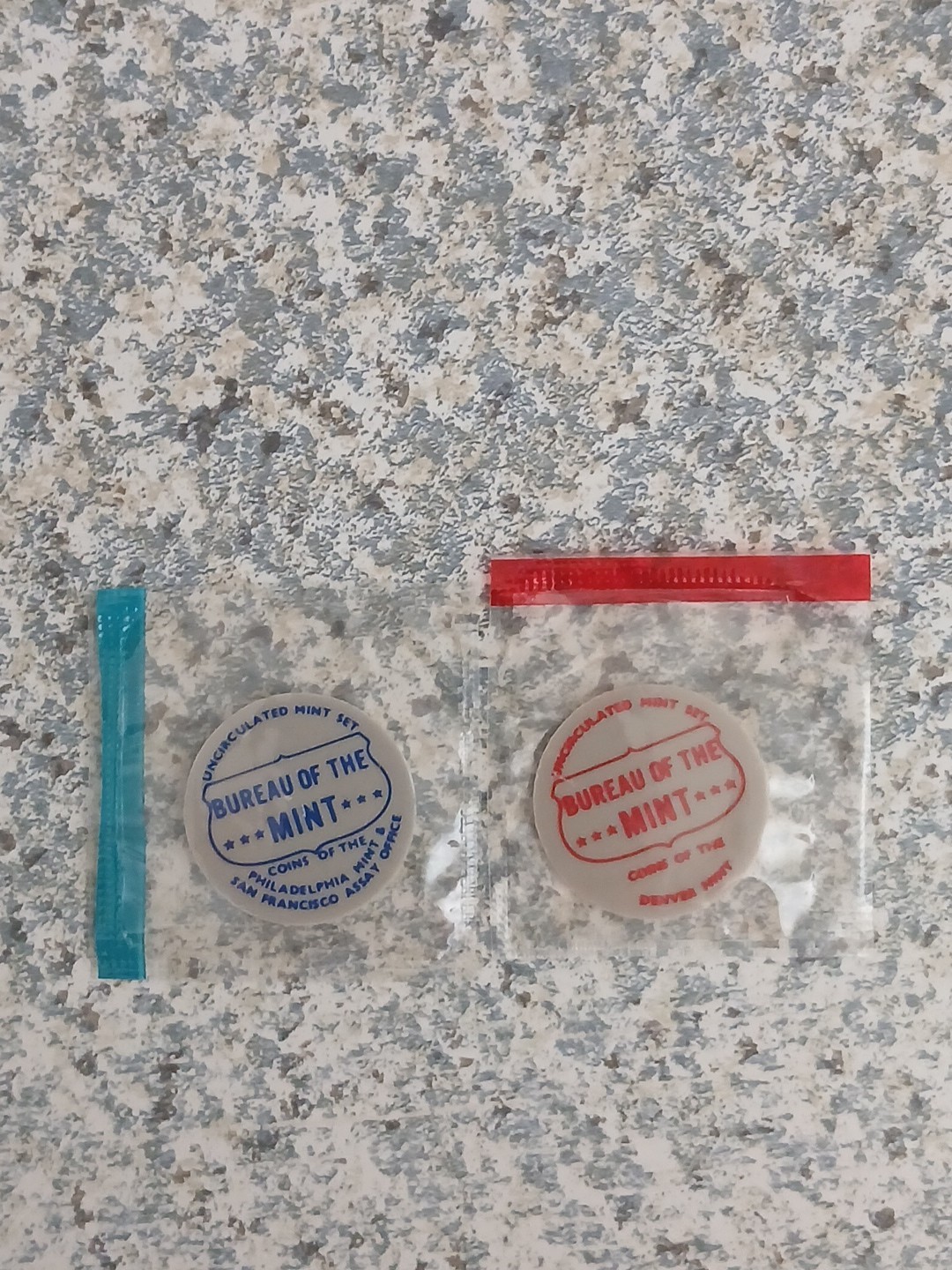 2 Bureau of The Mint Plastic Coins  -Philadelphia/Denver/San Francisco Assay
