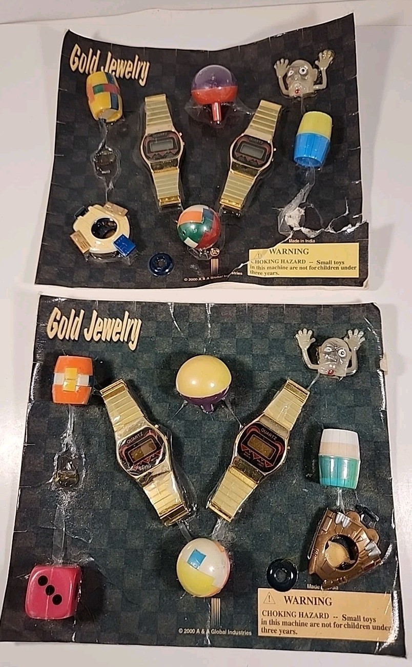 2000 Vtg Dice Watch Monster Gumball VENDING Machine Display HEADER Teaser Card