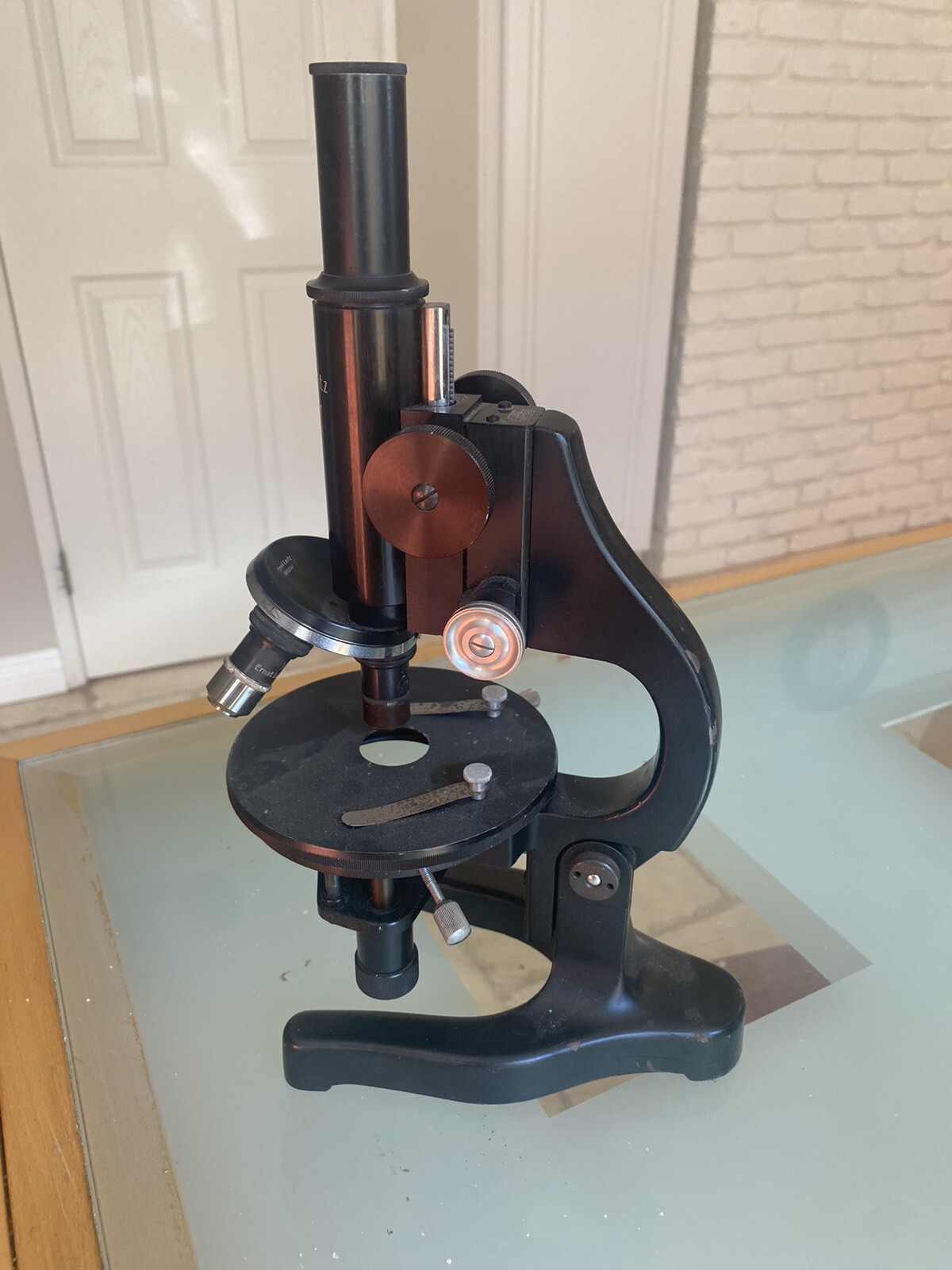 Ernst Leitz Wetzlar WW II Military Microscope W/ Original Case.