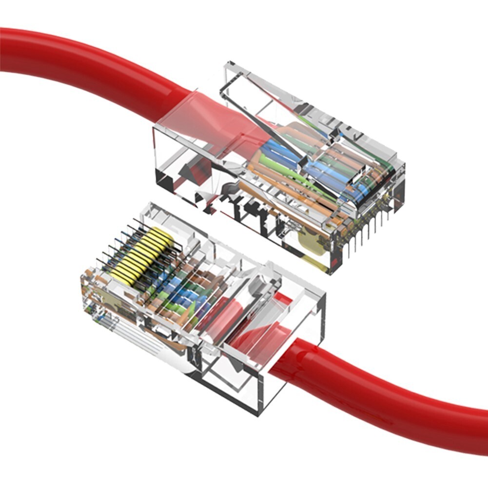 0.5FT Cat5e RJ45 Ethernet LAN Network UTP Non-Booted Patch Cable Copper Wire Red