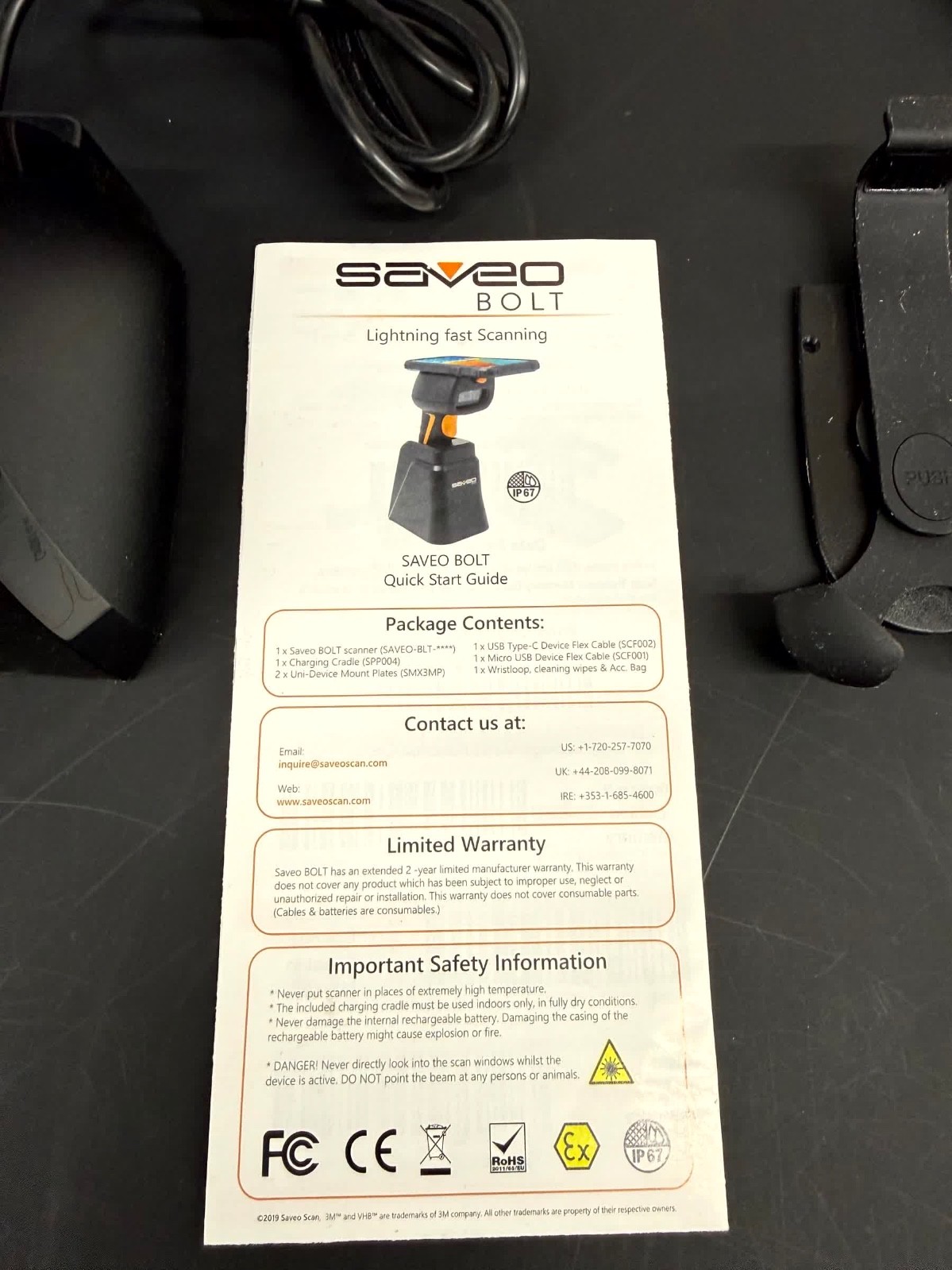 SAVEO SCAN M22D-BH Handheld Barcode Scanner + Charging Cradle