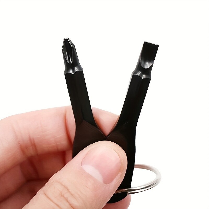 8Pcs Portable Mini Keychain Screwdriver Set Phillips Slotted Head Screwdrivers