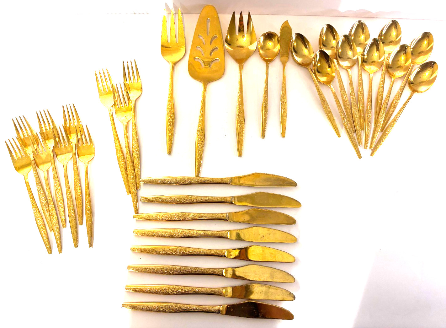 VTG 33 JH Carlyle Gold Electroplate Golden Bouquet Flatware Set