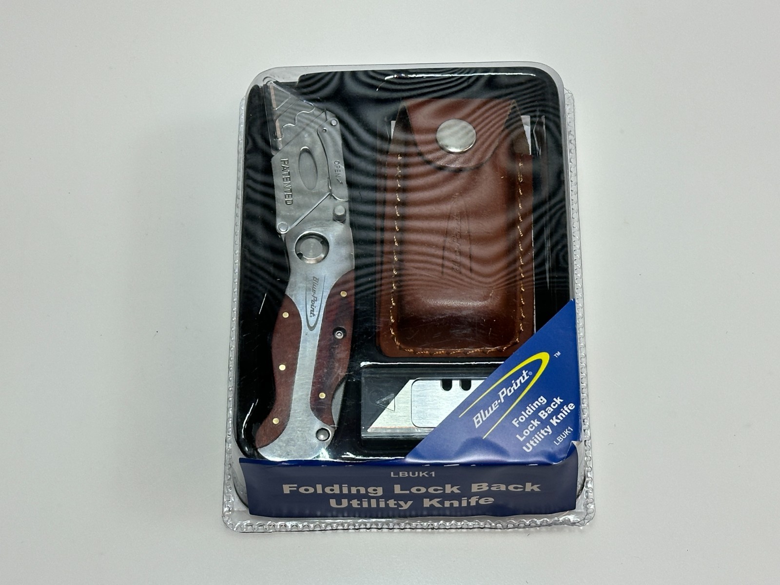 NEW Blue Point Tools Lockback Utility Knife, Hardwood Handle with Belt Clip
