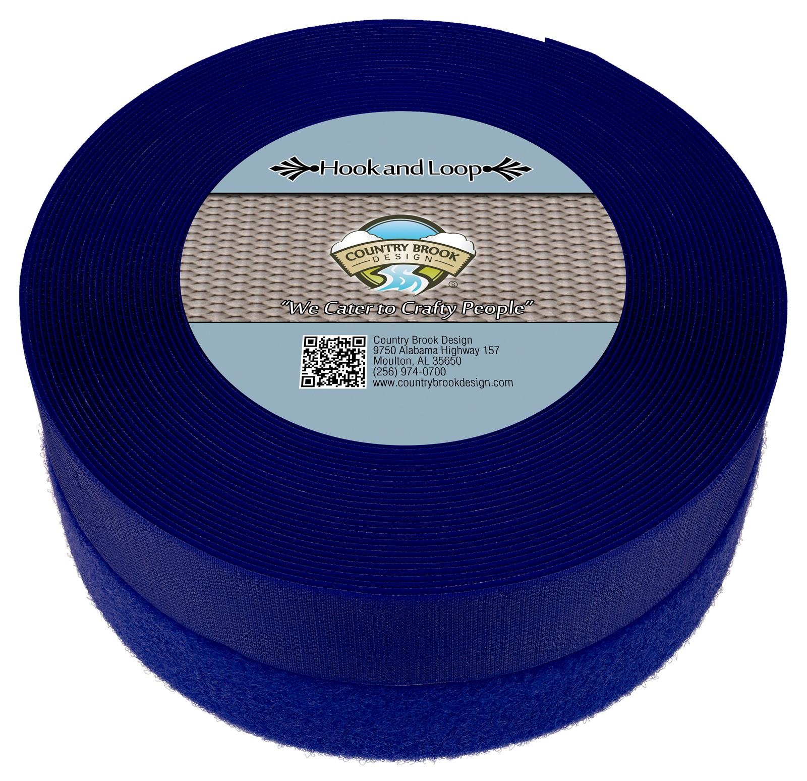 Country Brook Design® Royal Blue Sew On Hook And Loop (2 inch, 10 yards)
