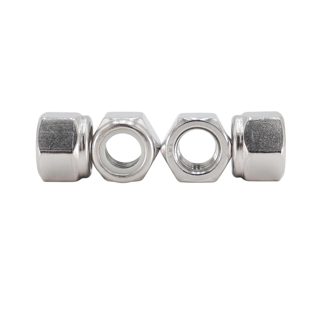 5/16"-18 Nylon Insert Hex Lock Nuts 30 Pack 304 (30 pcs), Silver