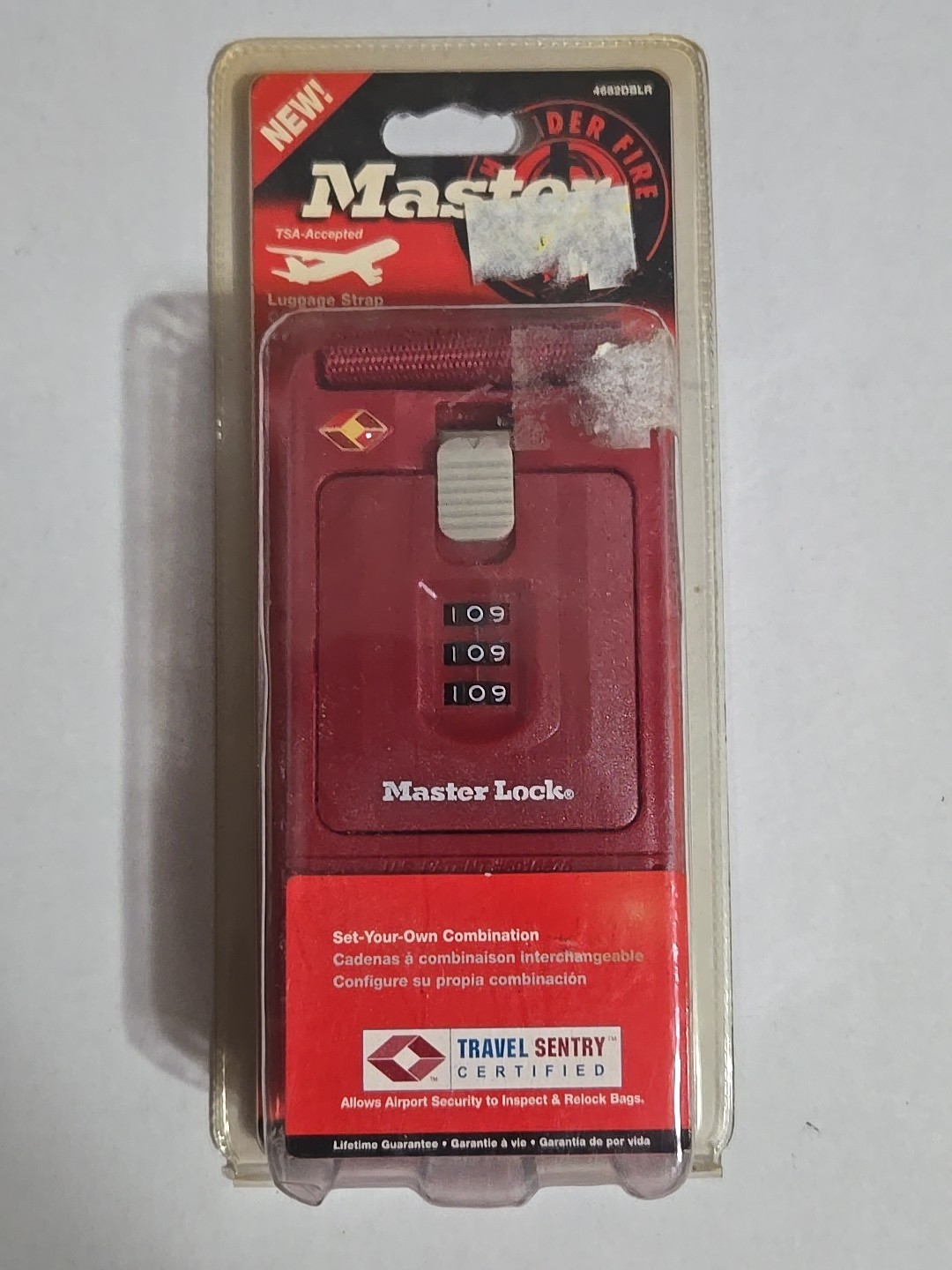 Master Lock #4682DBLR Luggage Strap TSA Accepted Travel Sentry Certified New