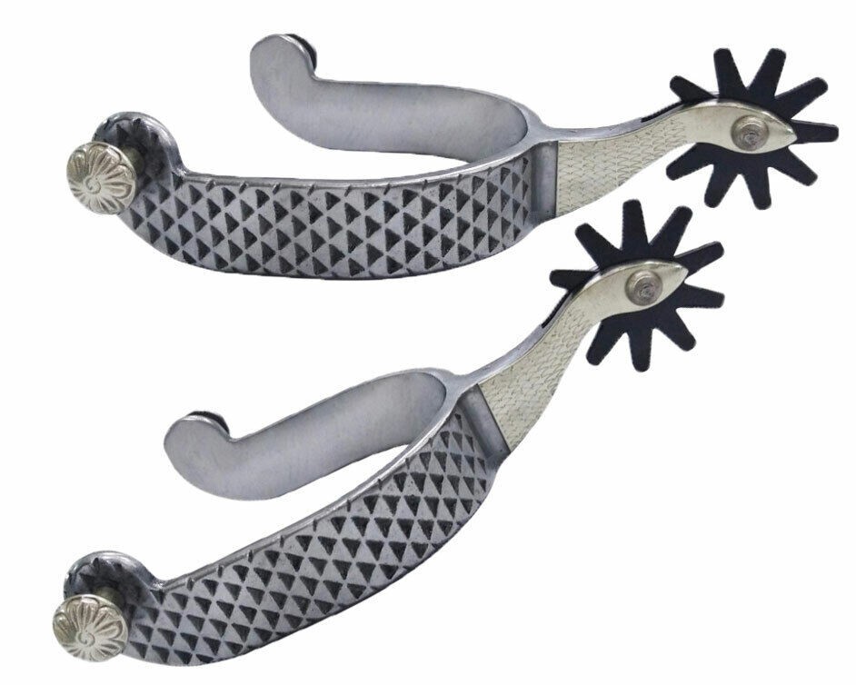 Rasp Pattern Spurs Show Western Campdraft Roper Rowel Steel