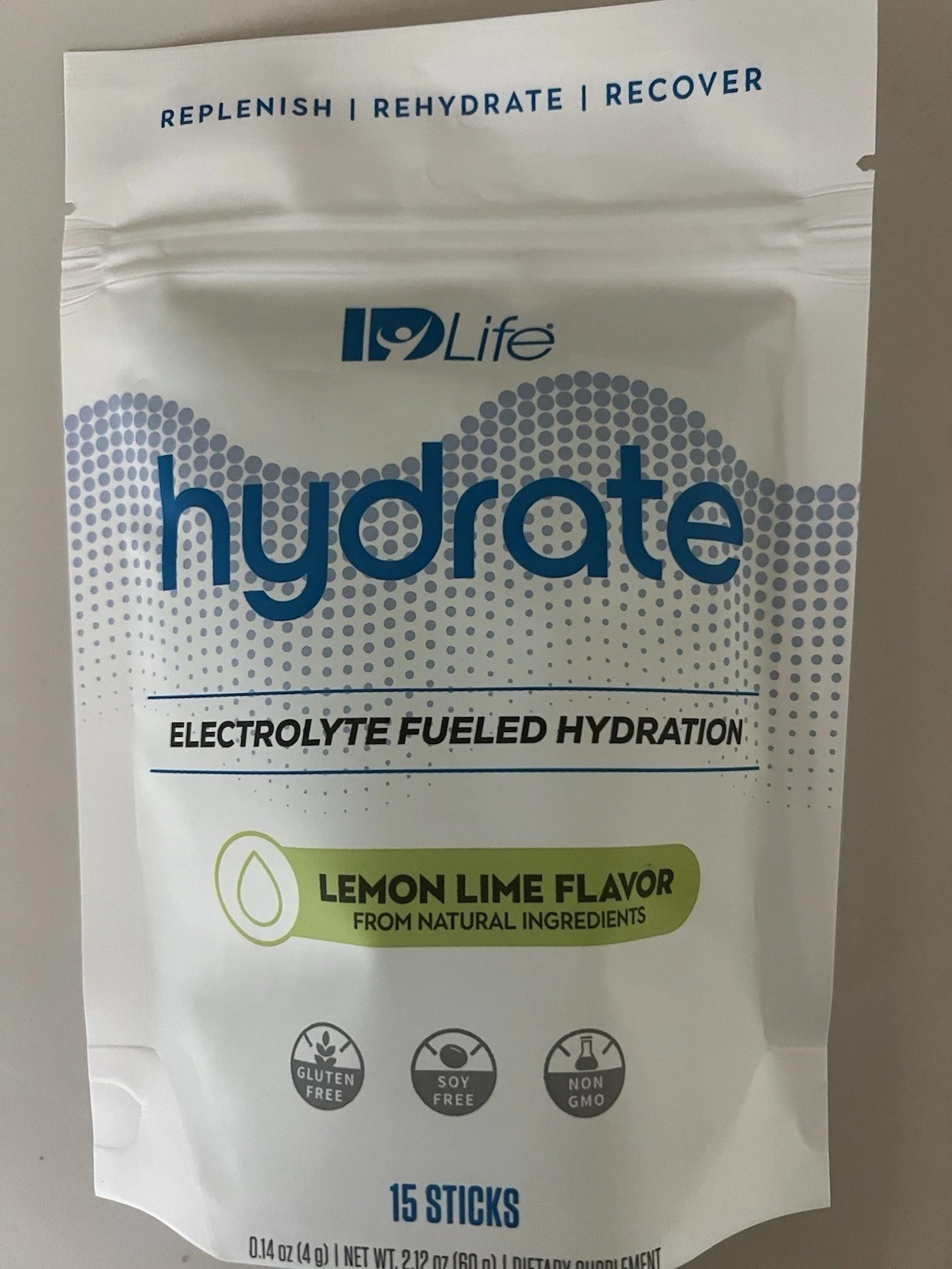 IDLife Hydrate Lemon Lime Electrolyte Hydration 15 Sticks - New! ID Life