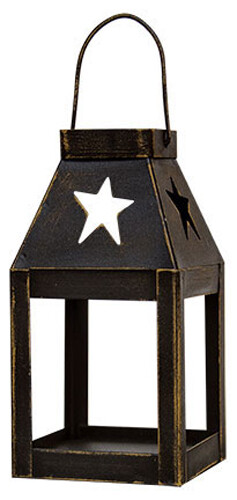 NEW -- Primitive STAR MINI LANTERN Tea Light Holder - 5" Metal Ornament