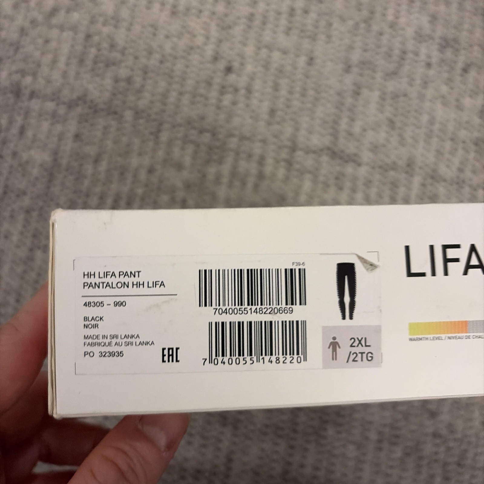 Helly Hansen Lifa Baselayer Pant Men’s 2XL Black