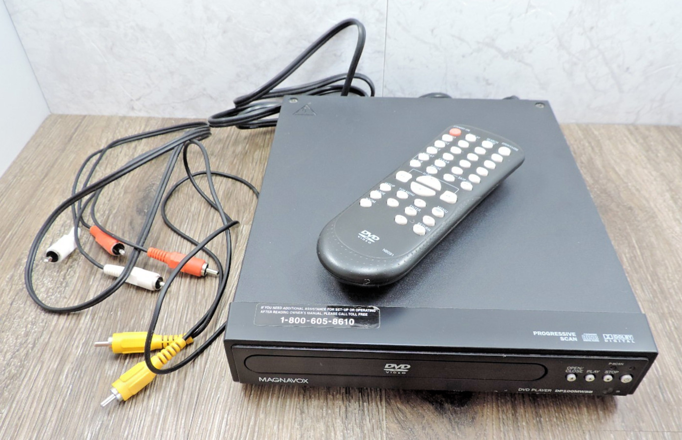 Magnavox DVD Player DP100MW8B w/Remote Tested Works