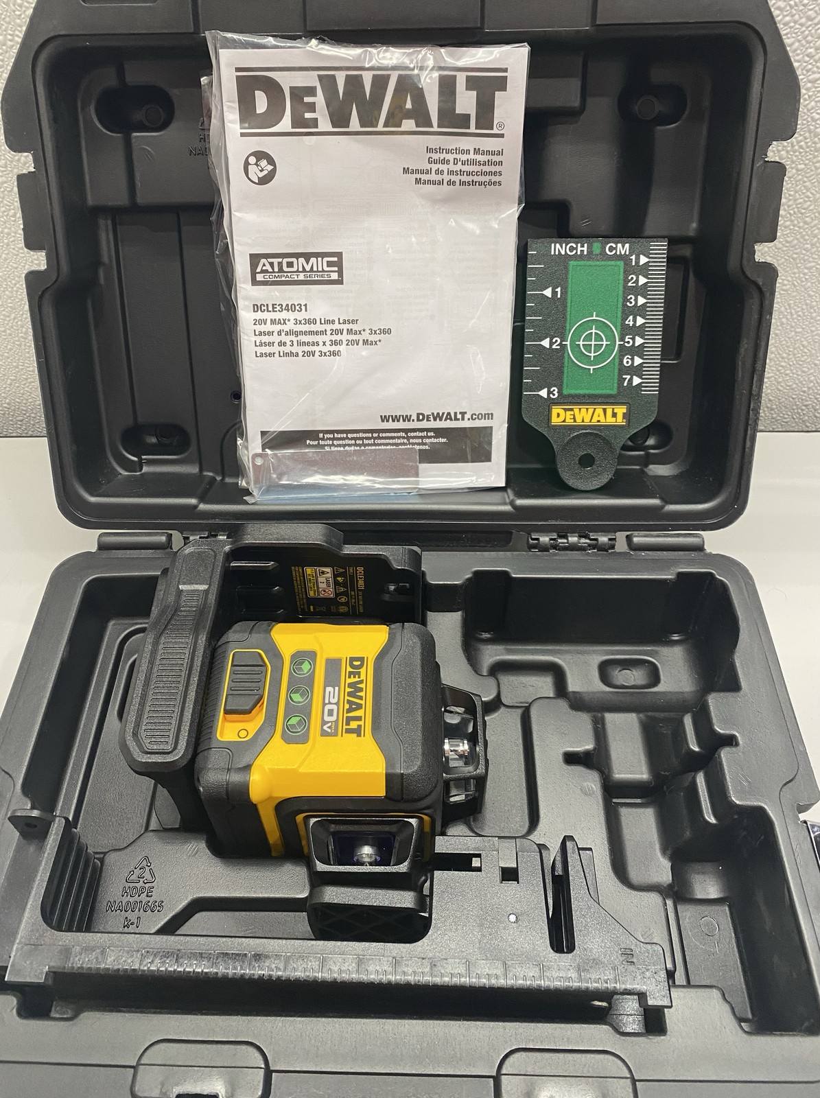 DeWalt 20V 3-Beam 360-Degree 3-Plane Laser Level (Tool Only) DCLE34031
