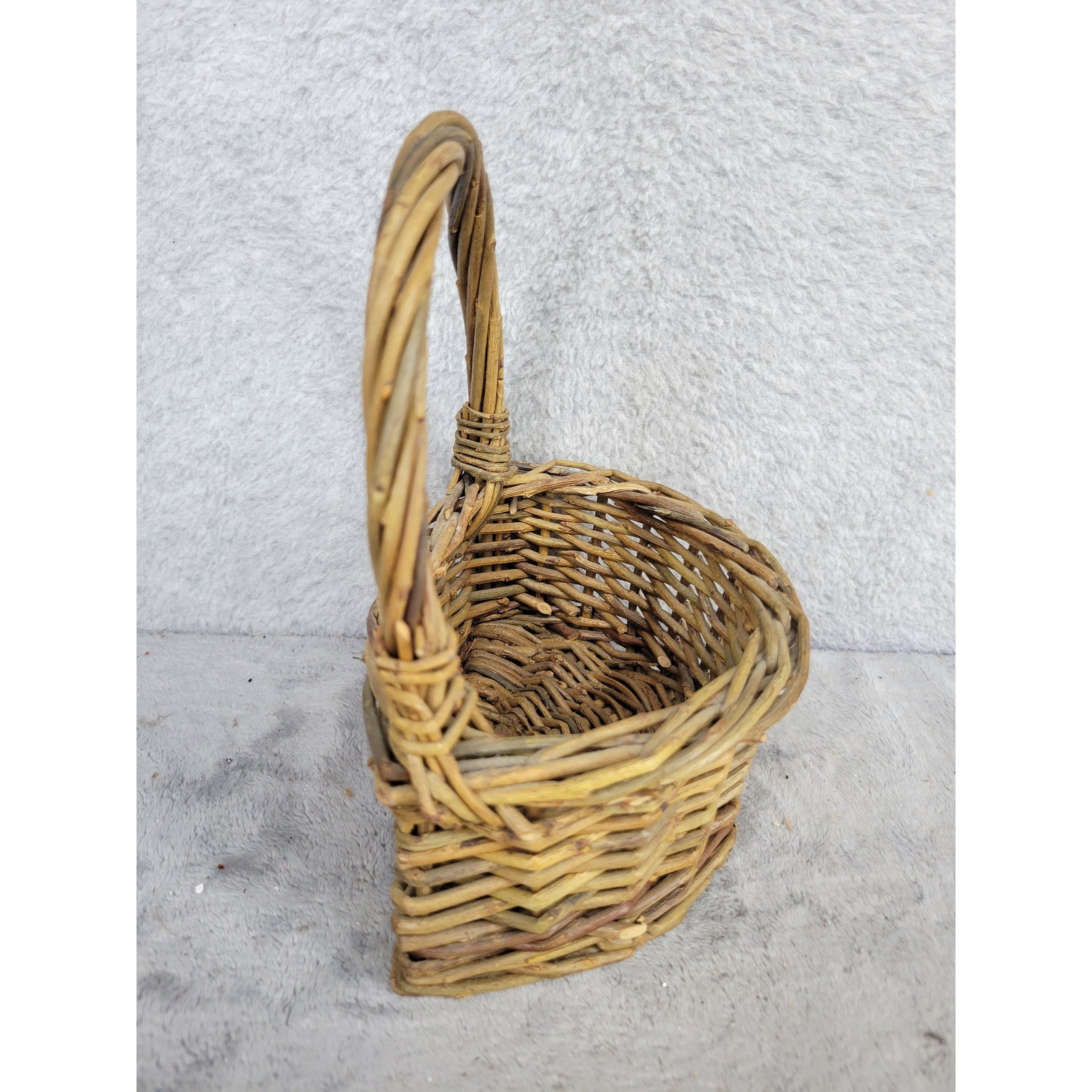 Rustic Wicker Willow Basket Handle Farmhouse Decor Small Planter Pot Holder