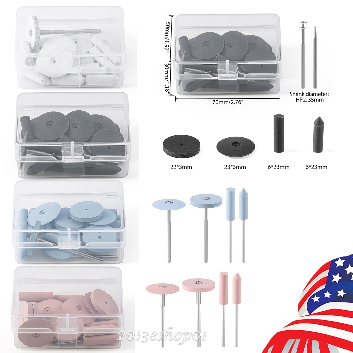 Dental Lab Silicone polishing Wheel Point Wheels/Discs/ Pillar Polishers HP 2.35