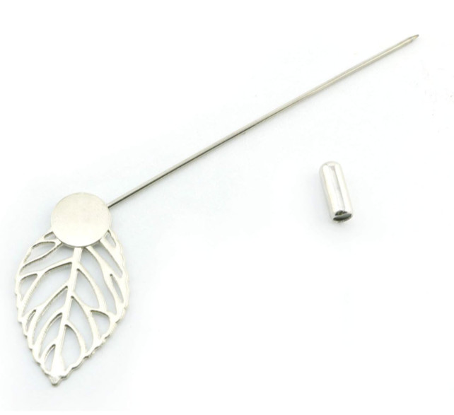 NX Garden 20pcs Leaf Brooch Metal Round Tray Stick Lapel Pin (LOT OF 420)