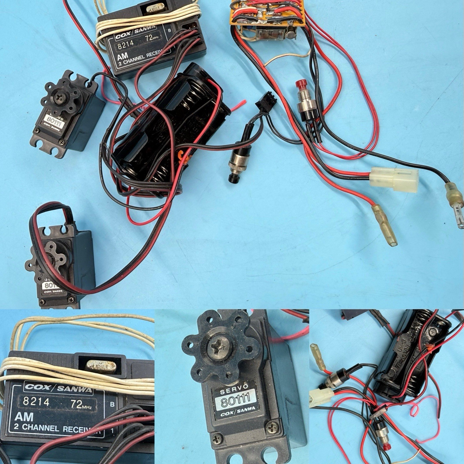 Cox / Sanwa AM 2 Channel receiver, 8214, 72 MHz & Servo 80111, Switch