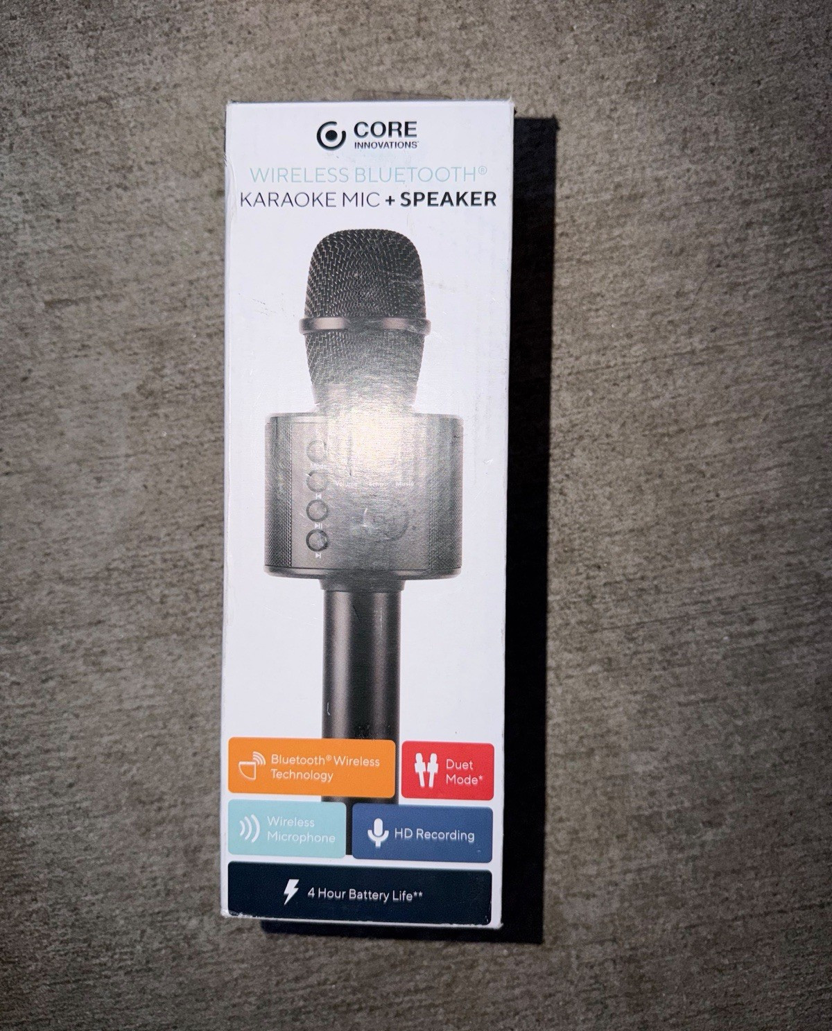 Core Innovations KRMC100 Bluetooth Karaoke Mic w/ Speaker, MP3, HD, Duet, Black
