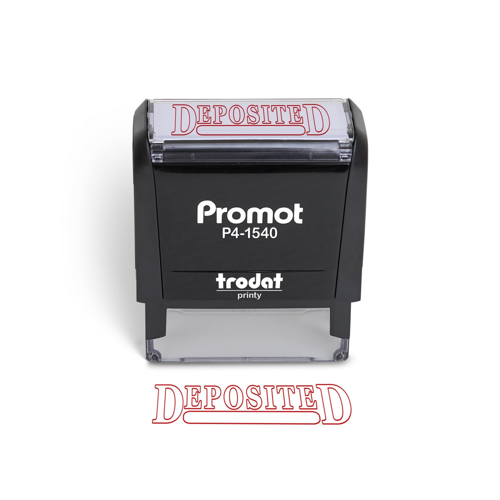 Deposited Self Inking Rubber Stamp - Refillable Office Stamps - Business Book...