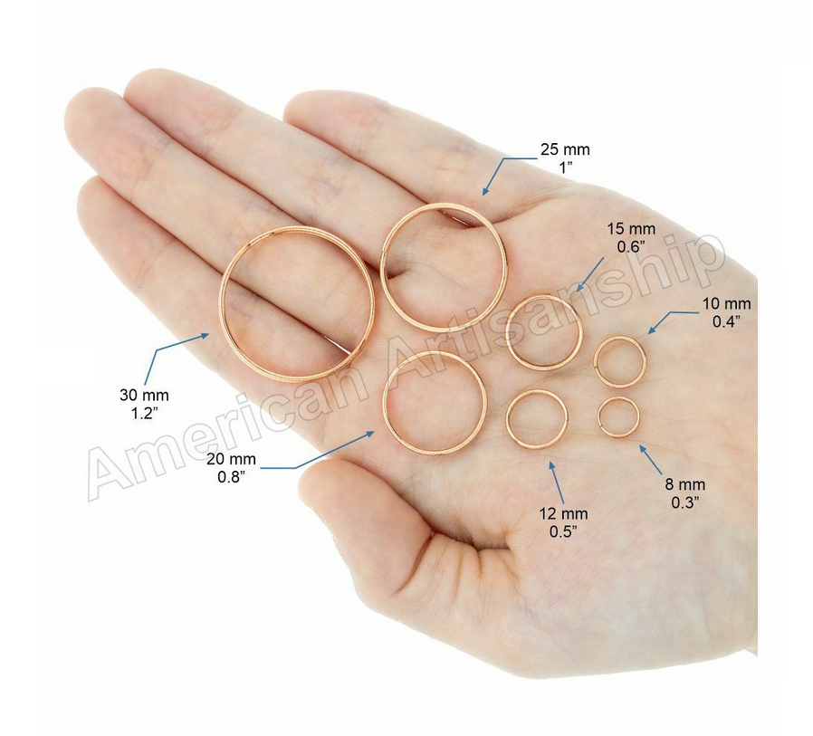 Round Split Ring Small to Large Double Loop Key Rings Keychain Rustproof Metal