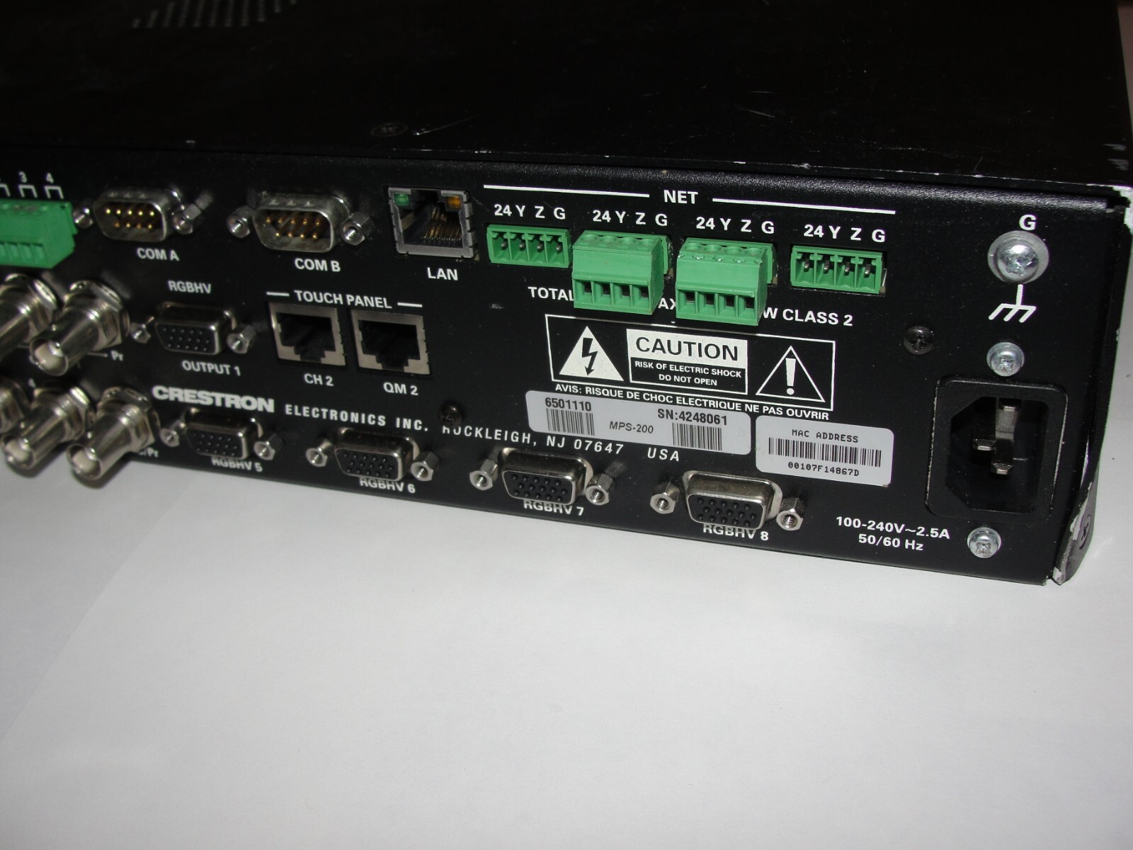 CRESTRON MPS-100 Multimedia Presentation System Control Switcher Audio Amplifier