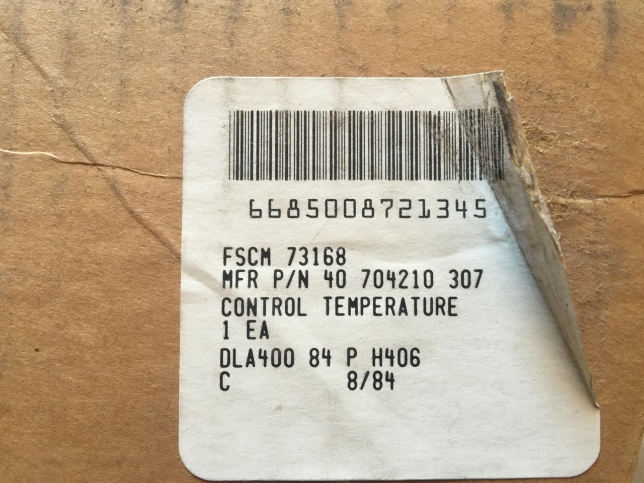 NEW FENWAL 400 SERIES CONTROL TEMPERATURE GUAGE 40 704210 307