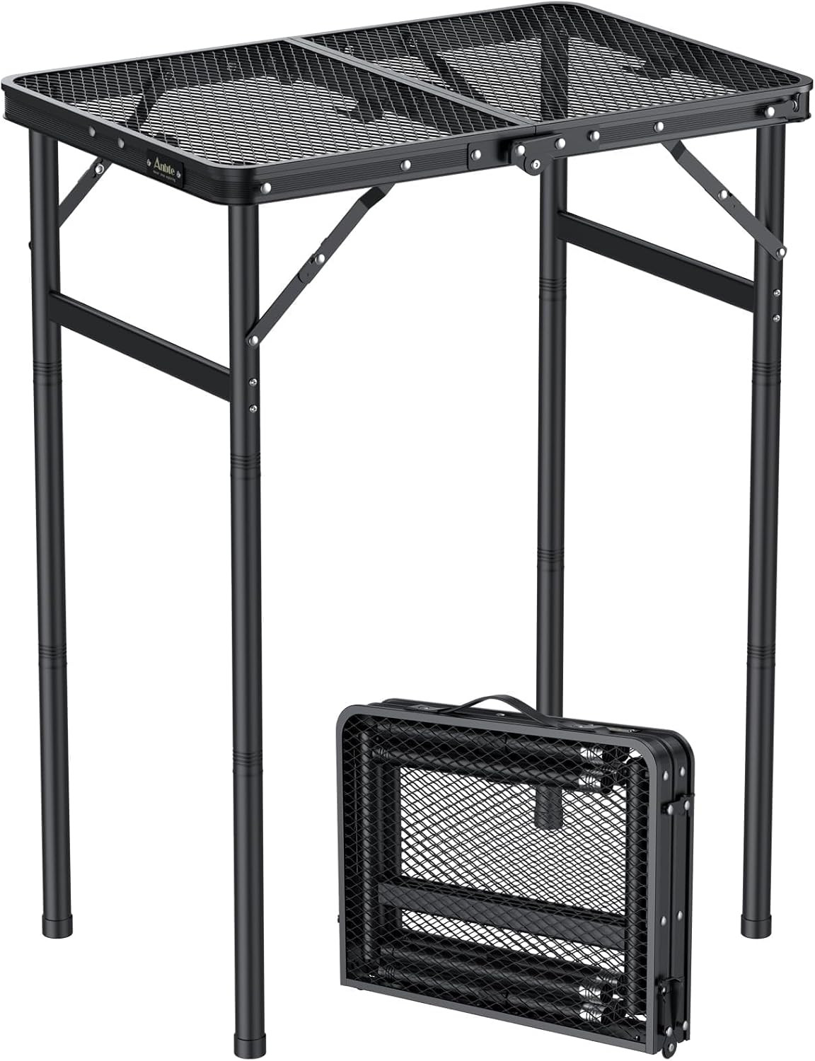 2Ft Portable Folding Grill Table with 3 Adjustable Heights