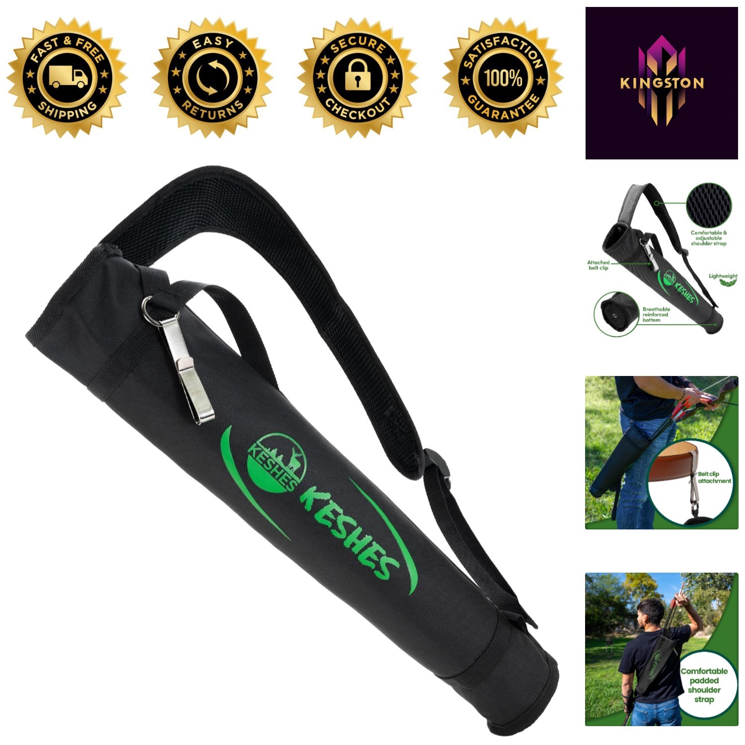 Compact and Durable Archery Quiver with Adjustable Strap for Target Practice
