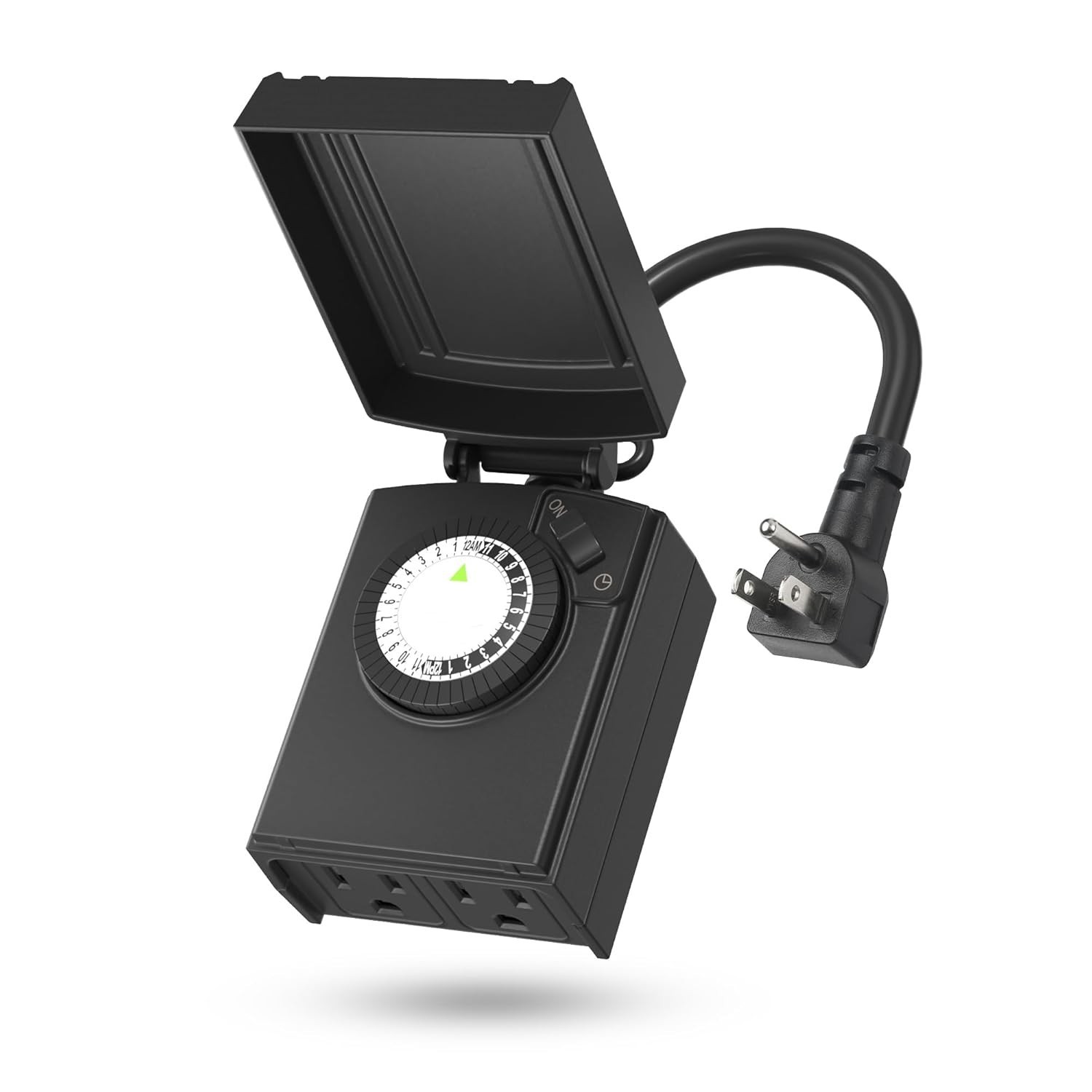 BN-LINK Compact Outdoor Mechanical 24 Hour Programmable Dual Outlet Timer