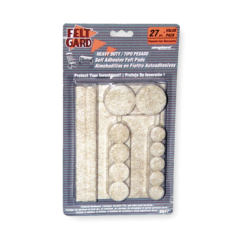 GRAINGER APPROVED 79947 Furniture Pads,Tan 5VR38