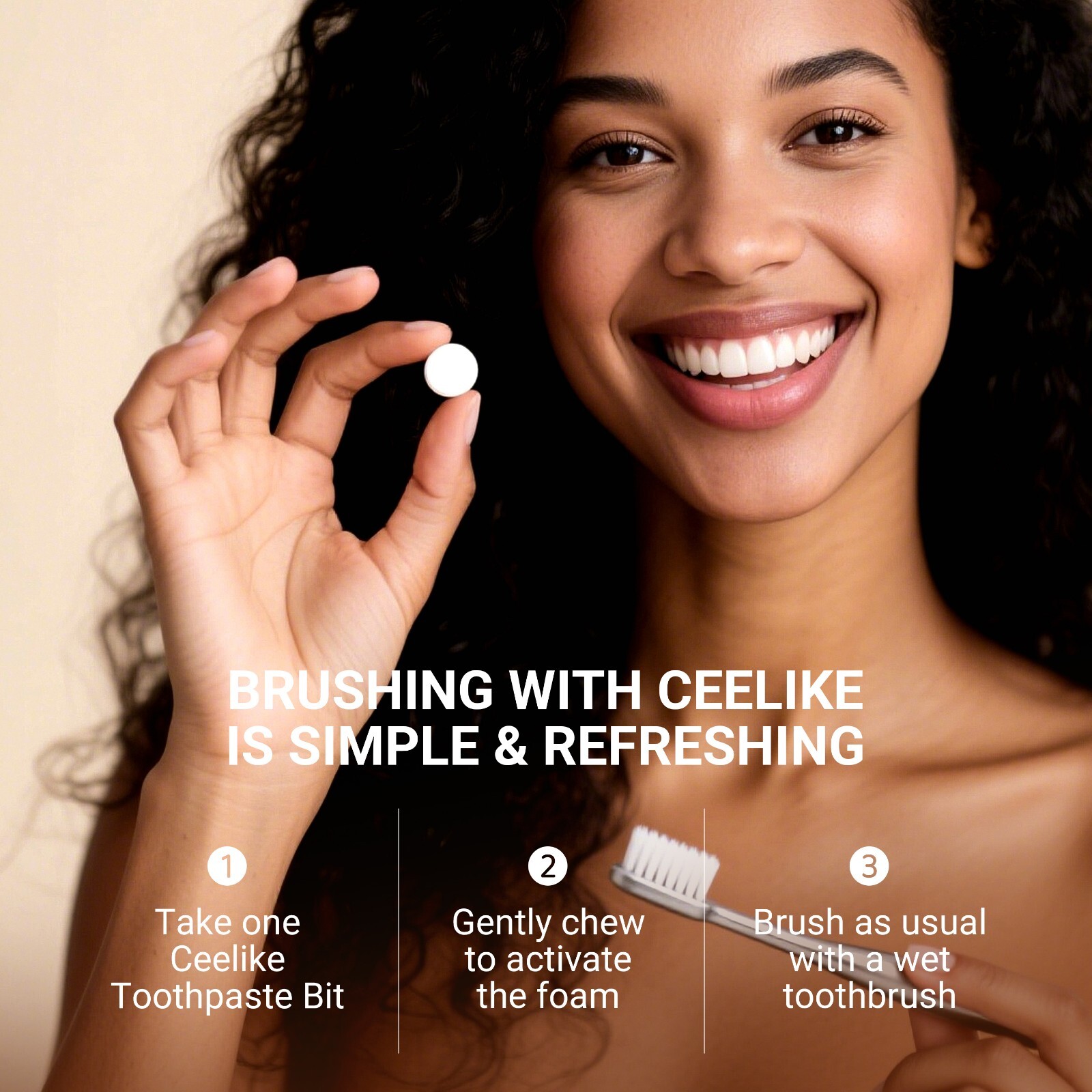 CEELIKE 5% Hydroxyapatite Solid Toothpaste - Enamel Strengthening - 186 Tablets