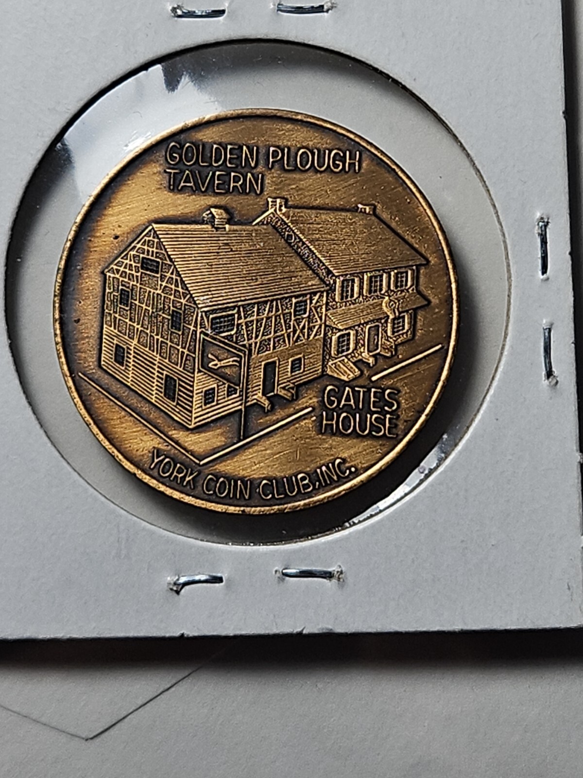 1966 York Coin Club Golden Plough Tavern Token - York Pennsylvania (MT.#0380)