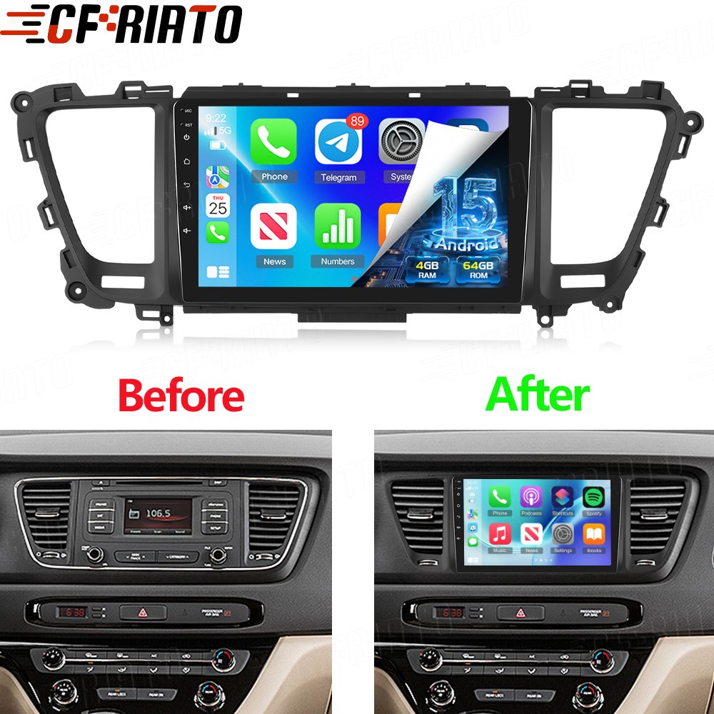 4+64GB Car Radio For Kia Carnival Sedona 2015-2020 Stereo Android 15 GPS Carplay